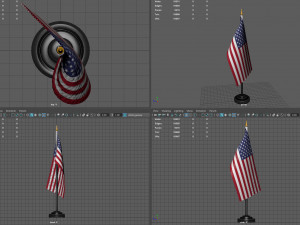 US Desk Flag Modelo 3D