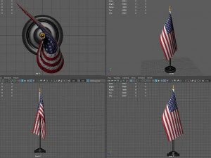 US Desk Flag 3D Model