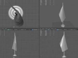 US Desk Flag 3D Model