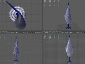 US Desk Flag 3D Model
