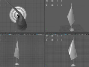 US Desk Flag 3D Model