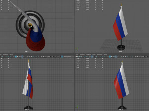 RUSSIA DESK FLAG 3D Model