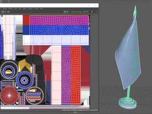 RUSSIA DESK FLAG 3D Model