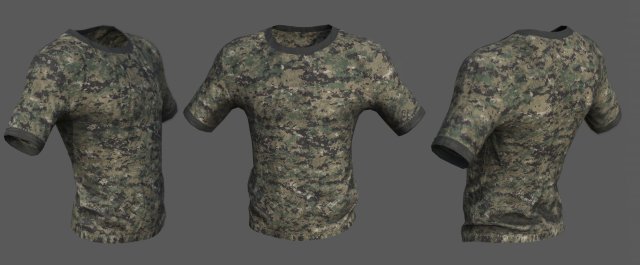 Basic T-Shirt Camo 1 Modelo 3D .c4d .max .obj .3ds .fbx .stl .blend 