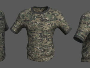 Basic T-Shirt Camo 1 Model 3D