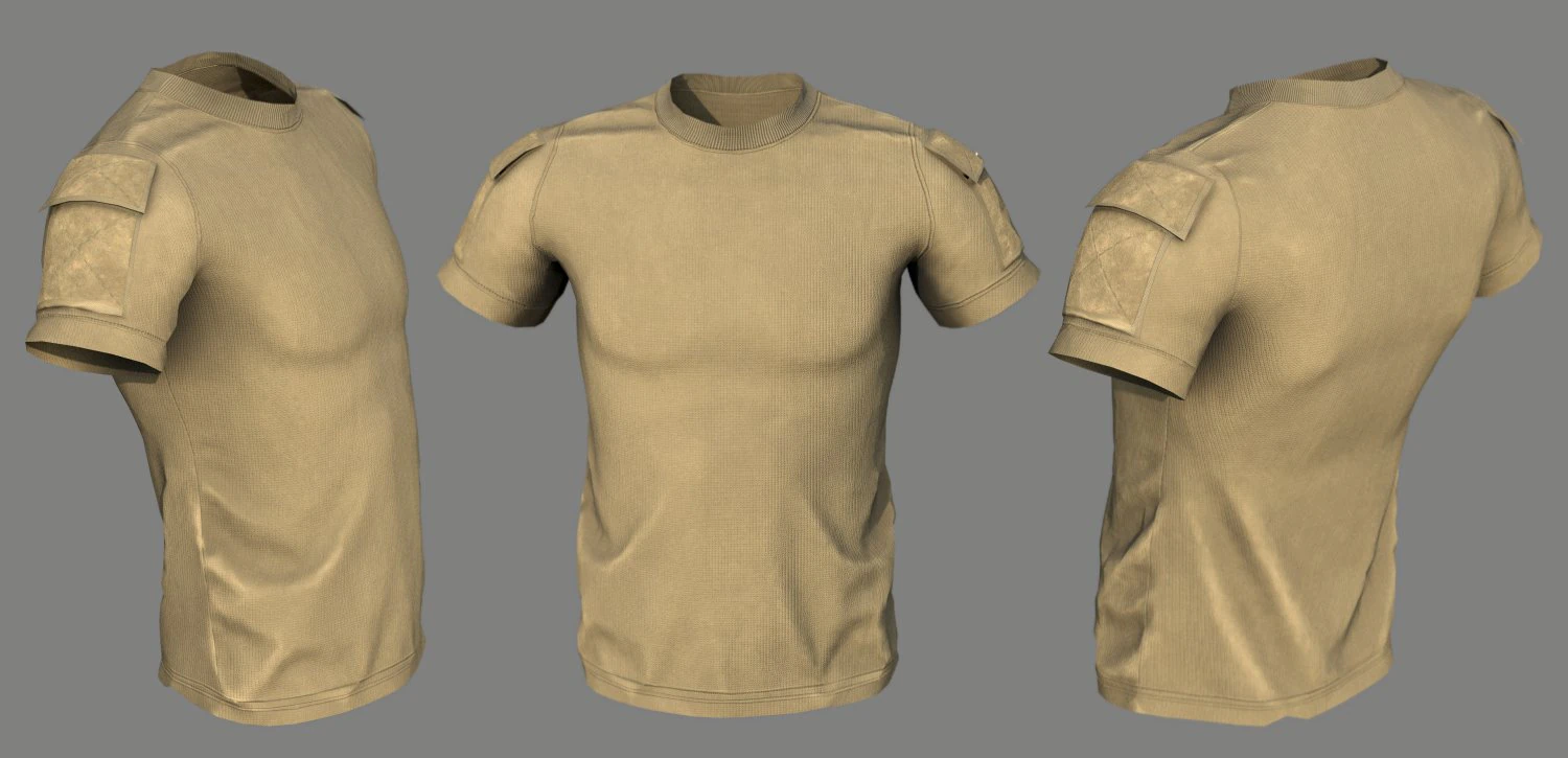 Tactical T-Shirt 3D Model .c4d .max .obj .3ds .fbx .stl .blend 