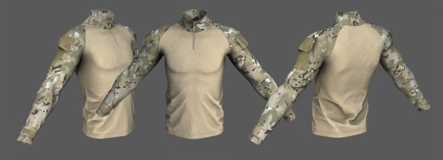 Tactical Military Assault Combat Shirt Modèle 3D .c4d .max .obj .3ds .fbx .stl .blend 
