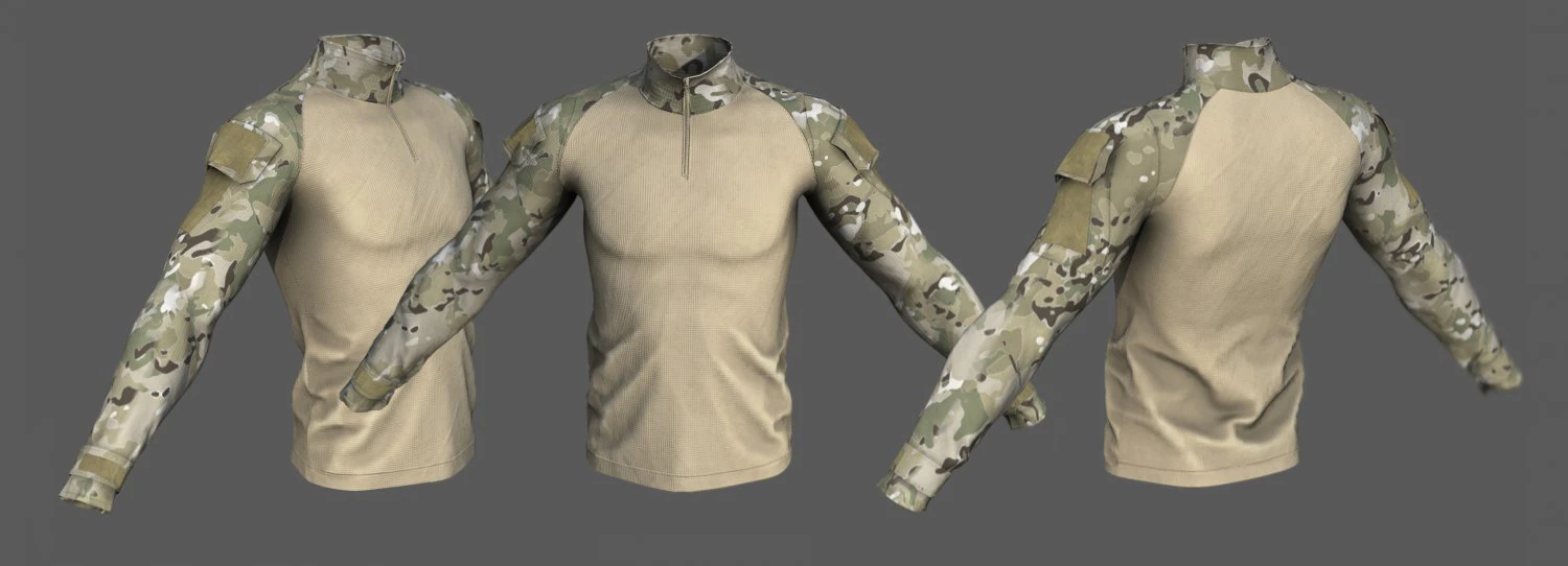 Camisa t&aacute;tica de combate de assalto militar Modelo 3D .c4d .max .obj .3ds .fbx .stl .blend 