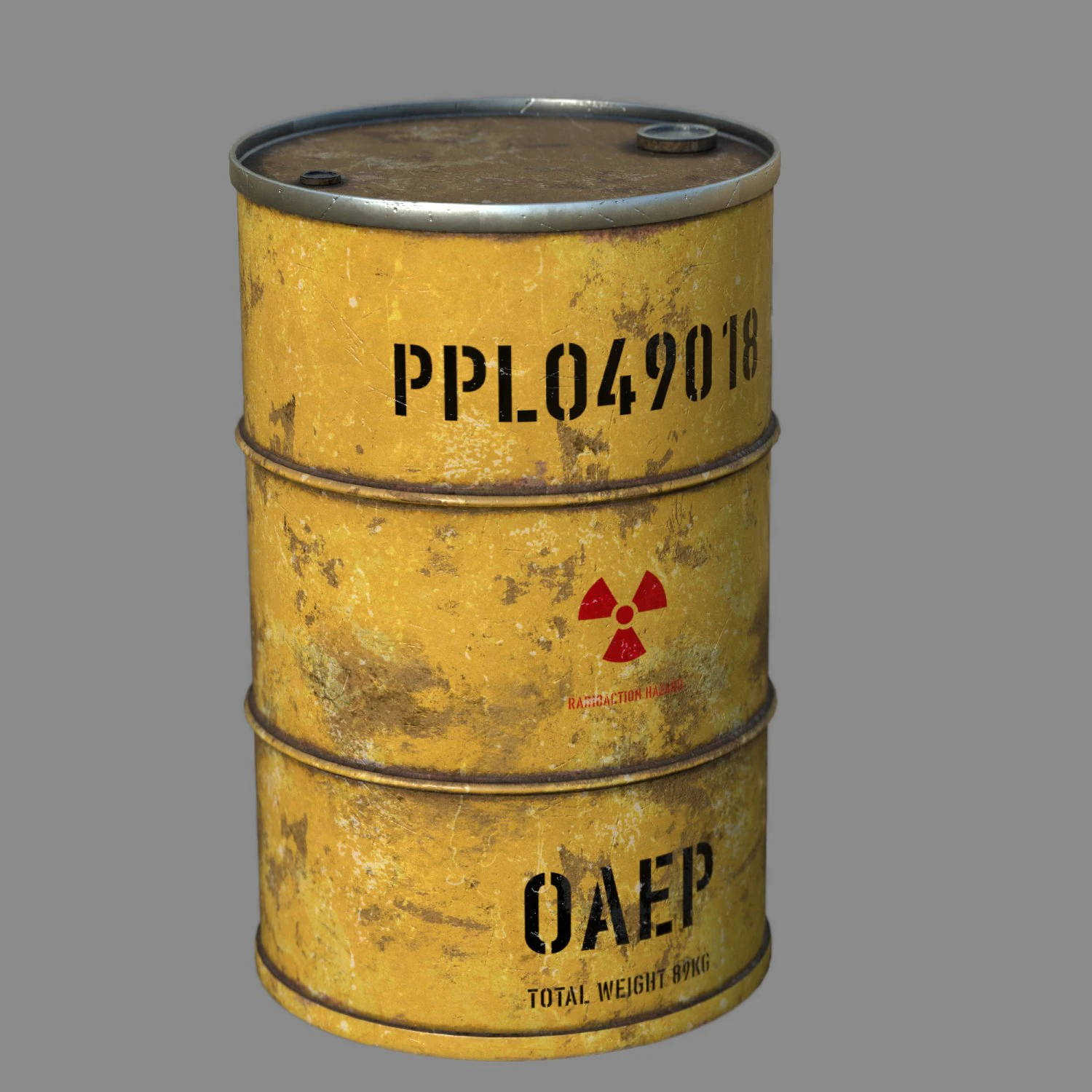 Radioactive waste barrel 3D Model .c4d .max .obj .3ds .fbx .stl .blend 