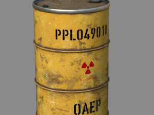 Radioactive waste barrel 3D Model