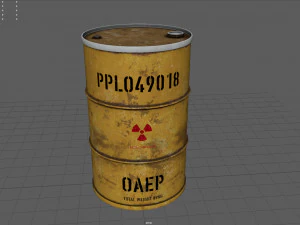 Radioactive waste barrel 3D Model