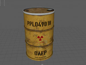 Radioactive waste barrel 3D Model