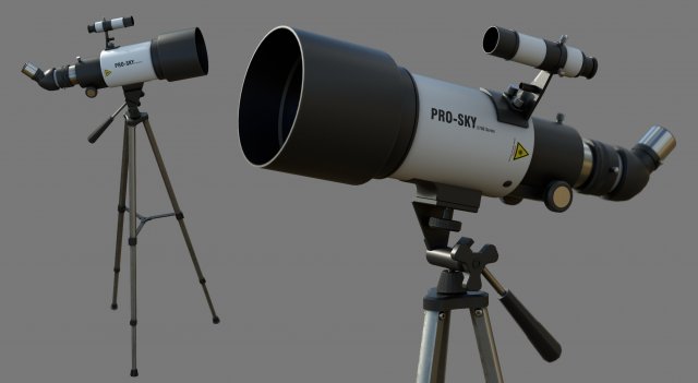 Modern Telescope Modelo 3D .c4d .max .obj .3ds .fbx .stl .blend 
