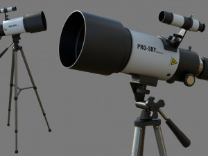 Modern Telescope 3D Model