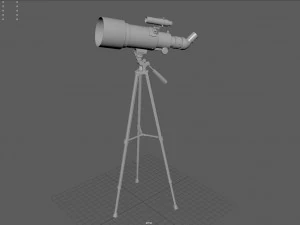 Modern Telescope 3D Model