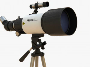 Modern Telescope 3D Model