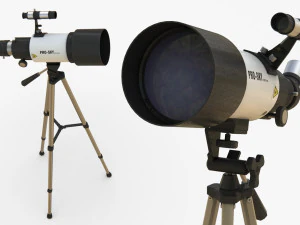 Modern Telescope 3D Model