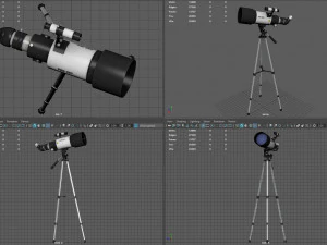 Modern Telescope 3D Model