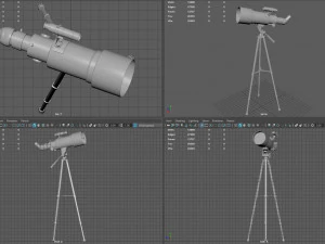 Modern Telescope 3D Model
