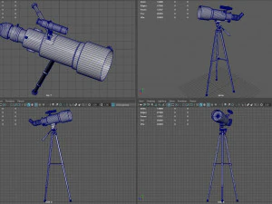 Modern Telescope 3D Model