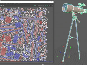 Modern Telescope 3D Model