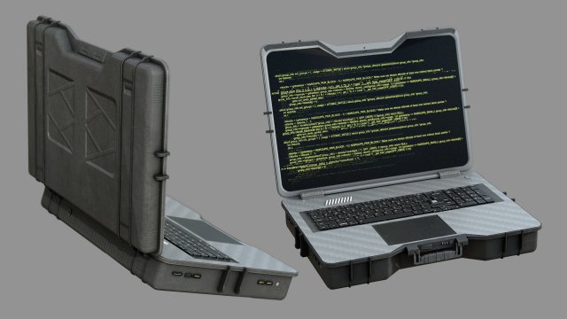Tactical Laptop Modelo 3D .c4d .max .obj .3ds .fbx .stl .blend 