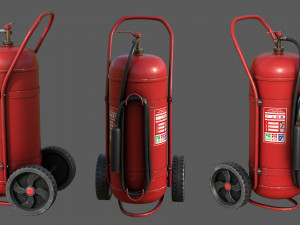 Wheeled Extinguisher 3D Model