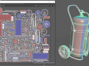 Wheeled Extinguisher 3D Model
