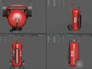 Wheeled Extinguisher 3D Model
