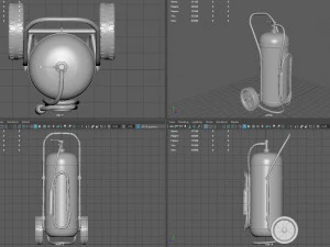 Wheeled Extinguisher 3D Model