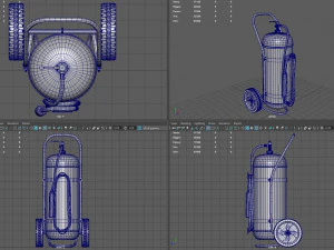 Wheeled Extinguisher 3D Model