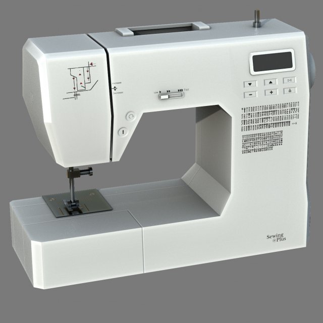Sewing Machine 3D Model .c4d .max .obj .3ds .fbx .stl .blend 