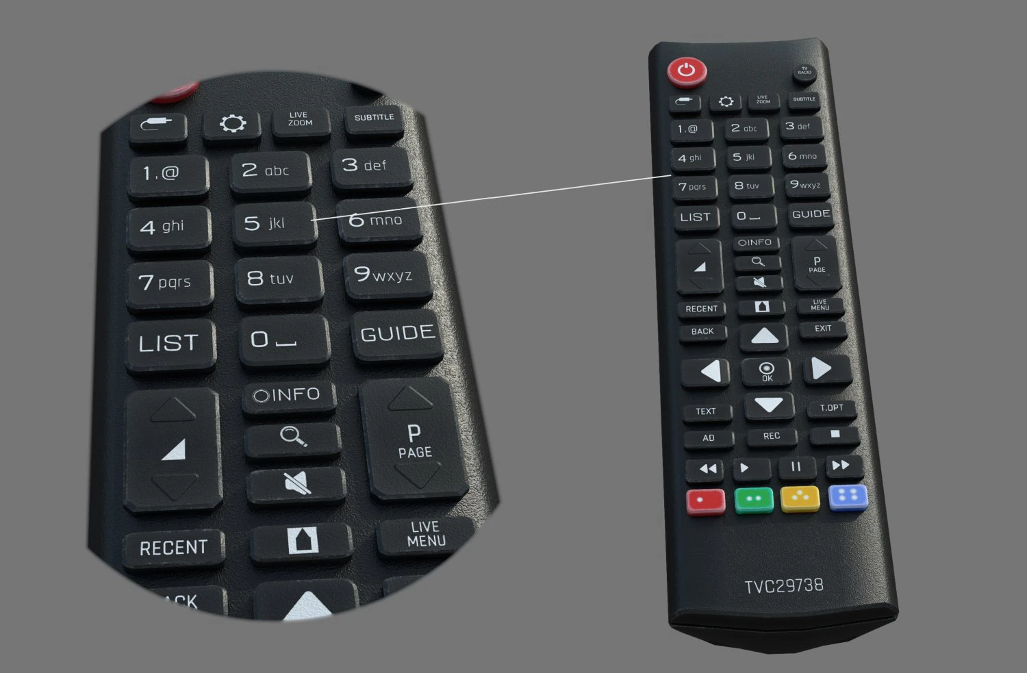 Remote Control for TV 3D Model .c4d .max .obj .3ds .fbx .stl .blend 