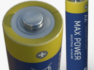 AA alkaline batteries 3D Model