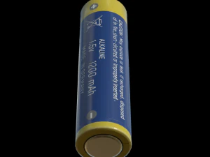 AA alkaline batteries 3D Model