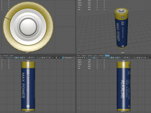 AA alkaline batteries Model 3D