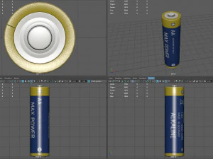 AA alkaline batteries 3D Model