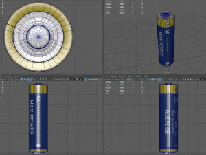 AA alkaline batteries 3D Model
