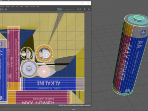 AA alkaline batteries Model 3D
