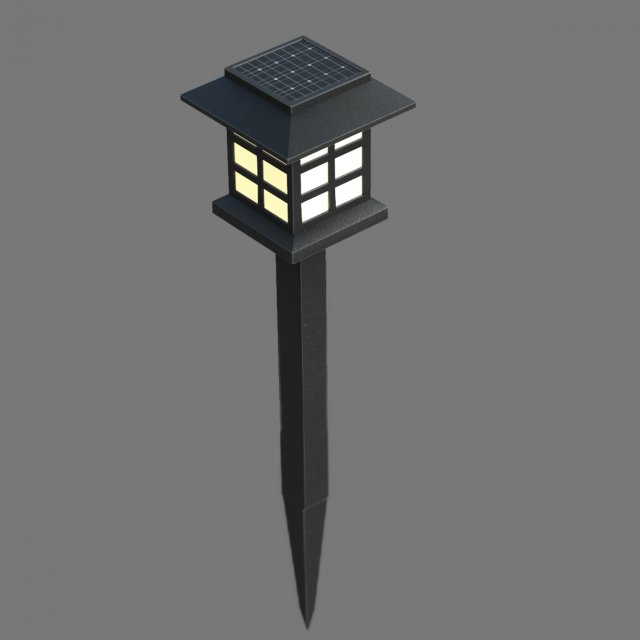 Outdoor solar light 3D 모델 .c4d .max .obj .3ds .fbx .stl .blend 