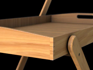 Wooden Kitchen Cart 3D Model