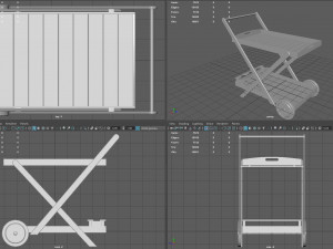 Wooden Kitchen Cart Modèle 3D