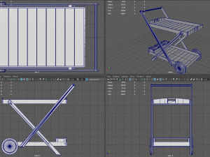 Wooden Kitchen Cart Modèle 3D