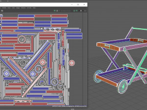 Wooden Kitchen Cart Modèle 3D