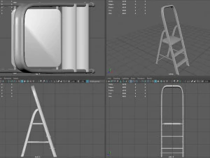 Składana drabina Model 3D