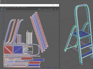 Składana drabina Model 3D