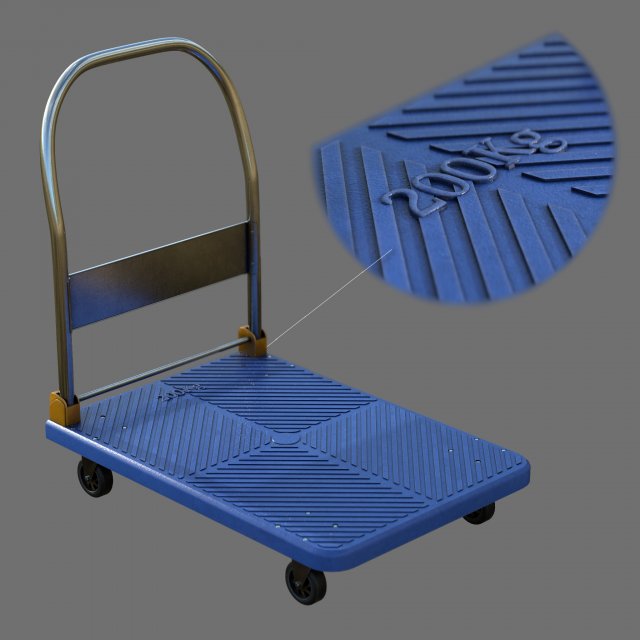 Cart Platform Truck 3D Model .c4d .max .obj .3ds .fbx .lwo .lw .lws