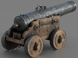 Medieval Cannon 3D Model