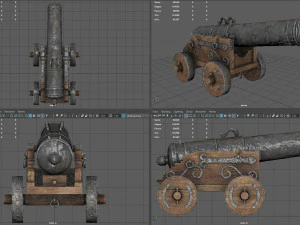 Medieval Cannon 3D Model