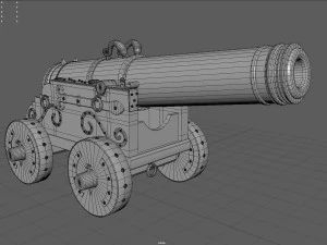 Medieval Cannon 3D Model